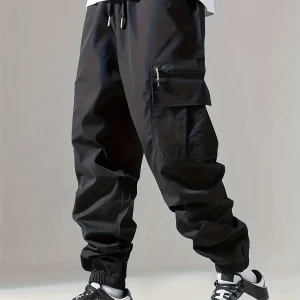 Men's Cargo Pants, Thin Trousers, Comfortable and Breathable, Outdoor Casual, Wearable, Running, Cycling, Multi-pocket 004