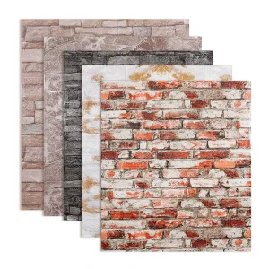 10pcs Self-Adhesive Brick Wall Sticker 3D DIY Wallpaper for Living Room Bedroom TV Wall Waterproof Foam Plastic Wall Stickers
