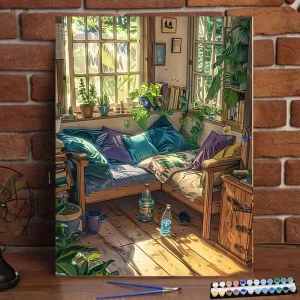 Painting by Numbers Window sofa Art Culture Digital Painting Handmade Adult Children Gift Wall Decoration Digital Art