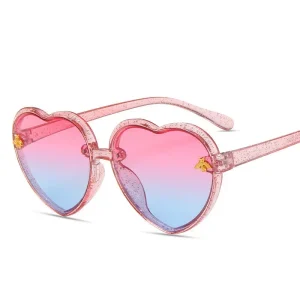 Fashion Heart Kids Sunglasses Children Retro Cute Pink Cartoon Sun Glasses Frame Girls Boys Baby Sunglasses UV400 Eyewear